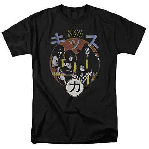 KISS Hotter Than Hell Gene Simmons Rock Band T Shirt  and  Stickers (X-Large) Black