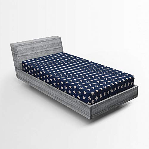 Ambesonne Star Fitted Sheet, Patriotic Star of The American Flag Independence Themeds of Freedom, Soft Decorative Fabric Bedding All-Round Elastic Pocket, Twin Size, Night Blue Ambesonne Star Fitted Sheet, Patriotic Star of The American Flag Independence Themeds of Freedom, Soft Decorative Fabric Bedding All-Round Elastic Pocket, Twin Size, Night Blue