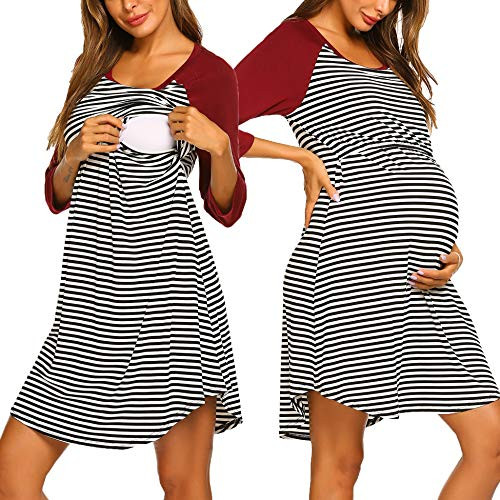 Ekouaer Womens Delivery/Labor/Maternity/Nursing Nightgown Pregnancy Gown Breastfeeding Dress Ekouaer Womens Delivery/Labor/Maternity/Nursing Nightgown Pregnancy Gown Breastfeeding Dress