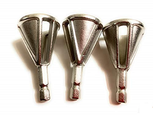3 Pcs Deburring External Chamfer Tool Deburring External Drill High Speed Stainless Steel Burr Removal Bit Quickly Repairs Damaged Metal External Chamfer Deburring Tool,Silver (Hexagonal Shank)