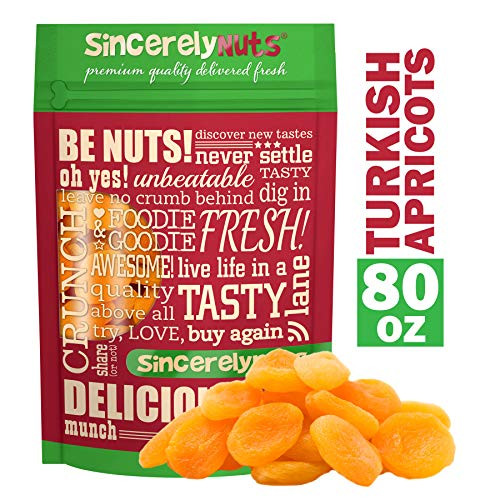 Sincerely Nuts - Dried Turkish Apricots   Five Lb. Bag   Healthy Pitted Apricot Fruit   Raw Vegan Snack   Dehydrated   Sweet Gourmet Snacking Food   Kosher and Gluten Free Sincerely Nuts - Dried Turkish Apricots   Five Lb. Bag   Healthy Pitted Apricot Fruit   Raw Vegan Snack   Dehydrated   Sweet Gourmet Snacking Food   Kosher and Gluten Free