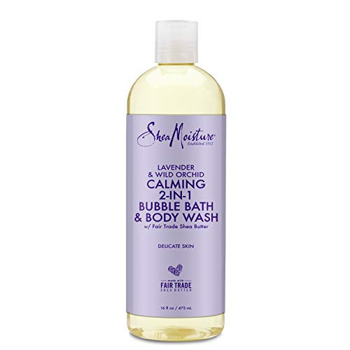 SheaMoisture Lavender  and  wild orchid bubble bath  and  body wash, 16 Fluid Ounce