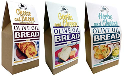 Rabbit Creek Olive Oil Bread Mix Variety Pack of 3  Herb  and  Cheese, Garlic  and  Cheese, and Cheese  and  Bacon Bread Mix