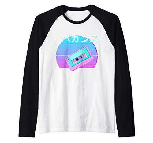 90's Retro Mix Tape Japanese Otaku Aesthetic Vaporwave Art Raglan Baseball Tee