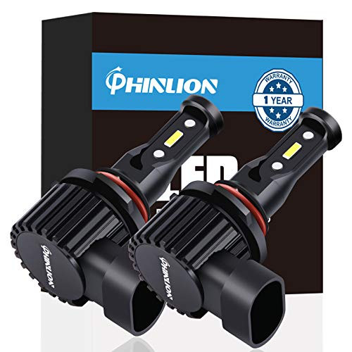 Phinlion 9145 H10 LED Fog Light Bulbs, Super Bright 4400 Lumens CSP 12V 9040 9045 9140 9155 PY20D Car Truck Fog LED Lamp, 6000K Xenon White