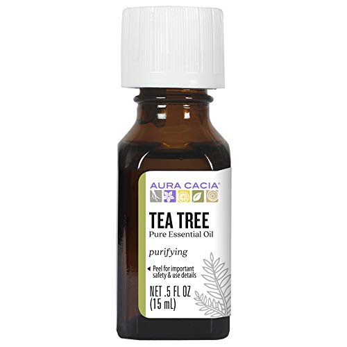 Aura Cacia 100percent Pure Tea Tree Essential Oil   GC/MS Tested for Purity   15 ml (0.5 fl. oz.)   Melaleuca alternifolia