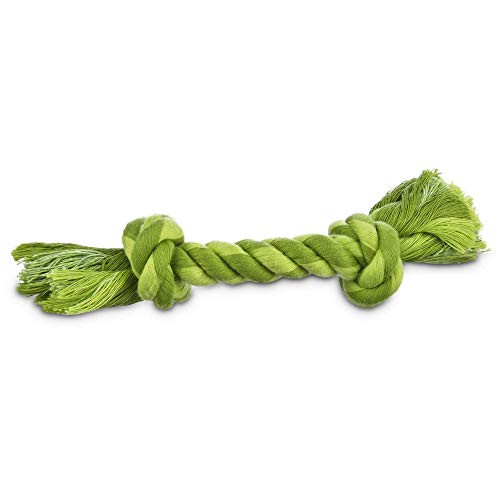 Leaps  and  Bounds Rope Tug Dual Knot Dog Toy in Assorted Colors, X-Small