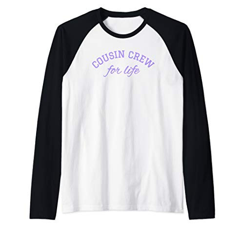 Cousin Crew For Life Matching Shirts Purple Lavender Raglan Baseball Tee