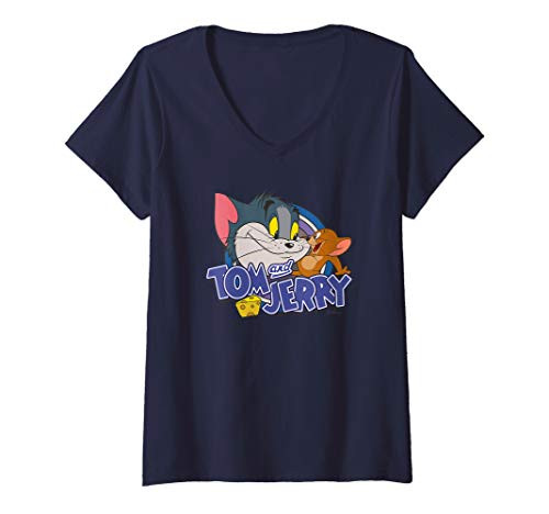 Womens Tom and Jerry Friendly Enemies V-Neck T-Shirt