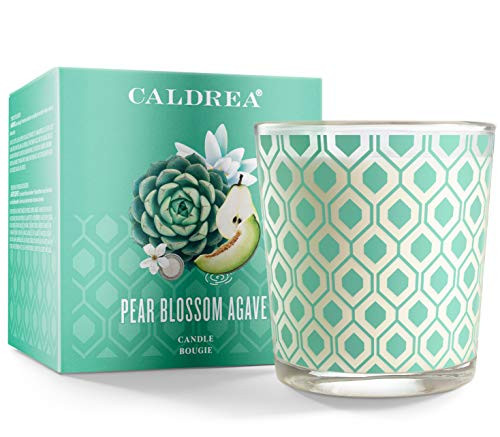 Caldrea Scented Candle, Made with Essential Oils and Other Thoughtfully Chosen Ingredients, 45 Hour Burn Time, Pear Blossom Agave Scent, 8.1 oz (Packaging May Vary) Caldrea Scented Candle, Made with Essential Oils and Other Thoughtfully Chosen Ingredients, 45 Hour Burn Time, Pear Blossom Agave Scent, 8.1 oz (Packaging May Vary)