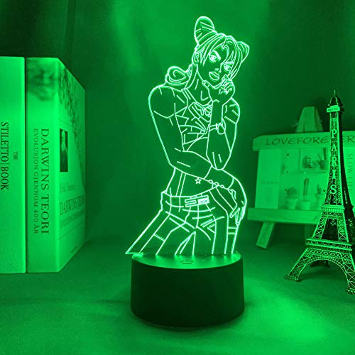Anime Led Light JoJo Bizarre Adventure Jolyne Cujoh for Bedroom Decor Light Birthday Gift for Him Manga JoJo