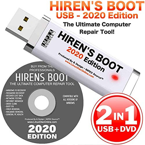 Hiren's Boot CD USB PE x64 bit Software Repair Tools Suite 2020 latest version 16.3 Best PC Computer Repair Recovery Win 7, 8, 8.1 and 10 USB