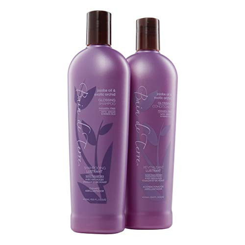 Bain de Terre Bain De Terre Jojoba Oil and Exotic Orchid Glossing Shampoo and Conditioner, With Argan and Monoi Oil, Paraben-free, 2 Count, 13.5 Ounce