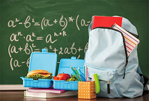 Leowefowa Back to School Backdrop 7x5ft Blackboard Writing Schoolbag Bentos Pencils Vinyl Photography Background New Semester Students Teacher Photo Shoot Props