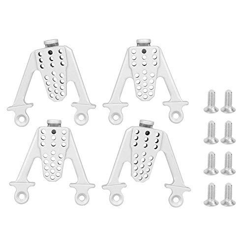 VGEBY Shock Mount Set?Metal Adjustable Shock Damper Towers Rear  and  Front Mount Multihole Accessory for SCX10 1/10 RC Car(Silver)