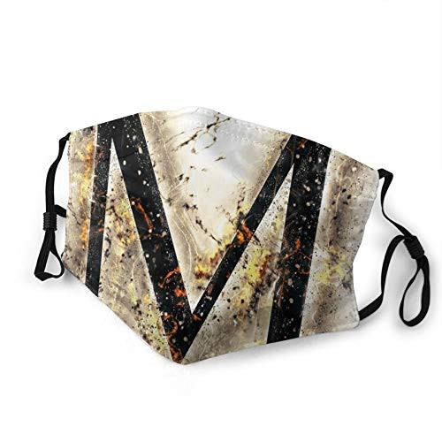 Comfortable Windproof mask,Language Writing School Themed Name Initials In Fire Background Steamy Print,Printed Facial decorations for Unisex M