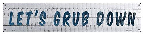 Bargain World Lets Grub Down Novelty Metal Street Sign (with Sticky Notes)