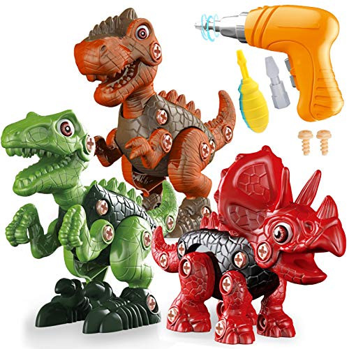 TEUVO Take Apart Dinosaur Toys for Kids, 3 Packs Take Apart Toys with Electric Drill, Learning Building Toys STEM Gift for 3-7 Years Old Boys and Girls TEUVO Take Apart Dinosaur Toys for Kids, 3 Packs Take Apart Toys with Electric Drill, Learning Building Toys STEM Gift for 3-7 Years Old Boys and Girls