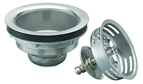 Plumb Pak PP5410 PlumPak Twist And Lock Kitchen Basket Strainer With Metal Drop Post And Stopper, Stainless-Steel