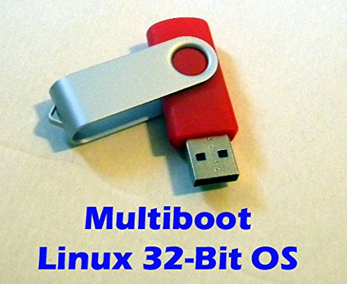 Linux Live Multiboot 8GB USB Thumb Drive - 5 x 32-Bit OS, Hirens, Parted Magic