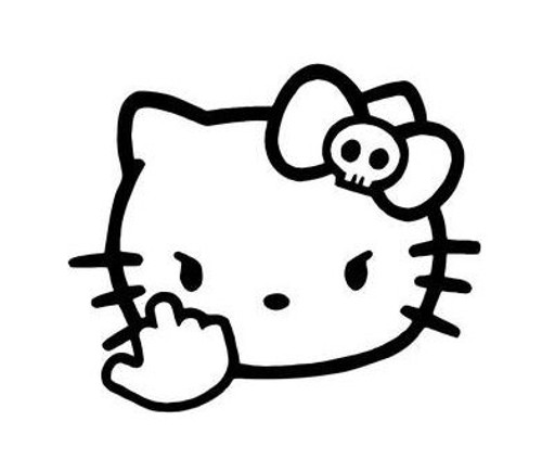 Hello Kitty Middle Finger Decal Vinyl Sticker|Cars Trucks Vans Walls Laptop| Black |5.5 x 4.5 in|CCI1204 Hello Kitty Middle Finger Decal Vinyl Sticker|Cars Trucks Vans Walls Laptop| Black |5.5 x 4.5 in|CCI1204