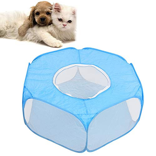 Hamster Playpen Pet Cage Tent Outdoor Indoor Exercise Fence Small Animal Playpen Foldable Pet Cage for Guinea Pig, Rabbits, Hamster(Sky Blue)