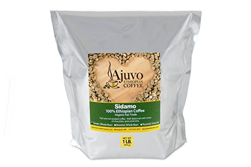 Ajuvo World Market Ethiopian Sidamo Coffee - Green, Unroasted Whole Bean (1 lb.)