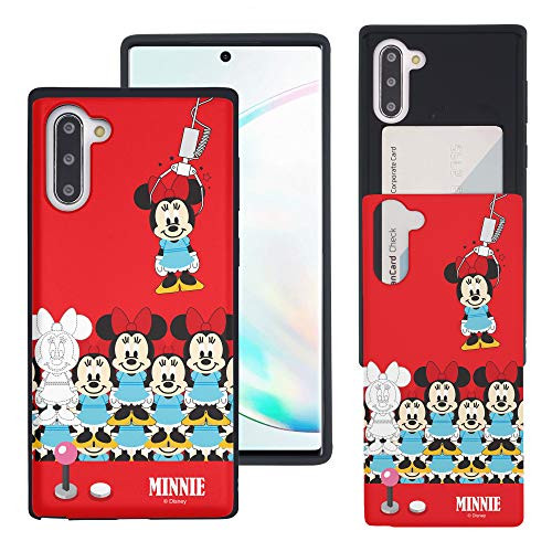 WiLLBee Compatible with Galaxy Note10 Case (6.3inch) Dual Layer Card Slide Slot Wallet Bumper Cover - Pick Minnie Mouse
