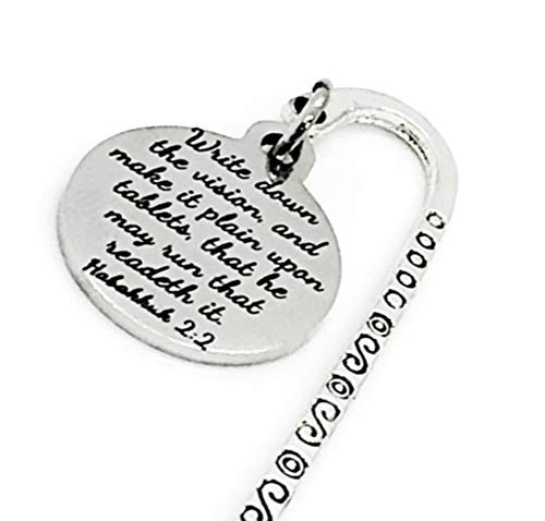 Bookmark Gift, Write Down The Vision Bookmark, Encouraging Bookmark, Visionary Gift, Christian Bookmark, Bible Verse Charm Bookmark