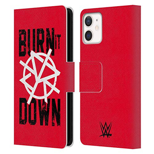 Head Case Designs Officially Licensed WWE Seth Rollins Burn It Down Superstars 8 Leather Book Wallet Case Cover Compatible with Apple iPhone 12 Mini