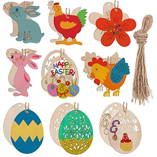 Easter Wooden Eggs for Crafts, Unfinished Easter Crafts Supplies for Kids, DIY Wooden Easter Egg Decorations, Hanging Easter Ornaments for The Home Decor (18 PCS) Easter Wooden Eggs for Crafts, Unfinished Easter Crafts Supplies for Kids, DIY Wooden Easter Egg Decorations, Hanging Easter Ornaments for The Home Decor (18 PCS)