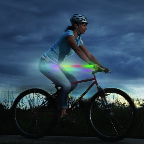 Nite Ize GripLit LED Bike Handlebar Grip Lights, Visibility plus Safety Bike Light, 2 Pack, Disc-O Color-Changing LED
