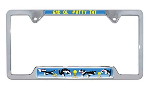 Elektroplate Tweety  and  Sylvester Chrome Open License Plate Frame