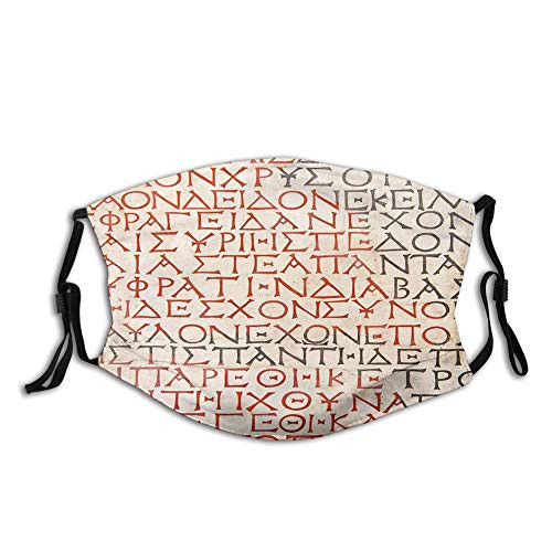 Antique Latin Culture Alphabet Writing Carved Mouth Cover for Women,Face Mask Reusable Washable Cloth for Men Antique Latin Culture Alphabet Writing Carved Mouth Cover for Women,Face Mask Reusable Washable Cloth for Men
