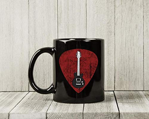 Guitar Pick 11oz Ceramic Coffee Mug, Guitar Coffee Cup For Electric Acoustic Bass Player Teacher