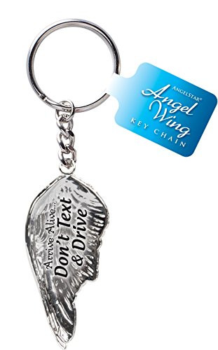 AngelStar 1158 Don't Text and Drive Angel Wing Key Chain, 4-1/2"