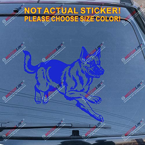 3S MOTORLINE German Shepherd Dog K9 Car Decal Sticker Vinyl Pick Size Color no Background d (Blue, 22'' (55.9cm))