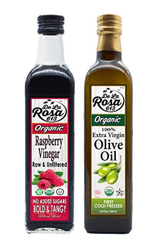 Organic EVOO  and  Vinegar Combo Packs (Olive Oil, Raspberry Vinegar (2-Pack))
