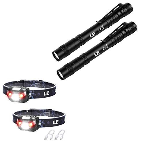 LED Rechargeable Headlamp Flashlights, Headlights with 5 Lighting Modes,LE LED Pocket Pen Light Flashlight, Small, Mini, Stylus PenLight with Clip, Perfect Flashlights for Inspection, Work, Repair, P
