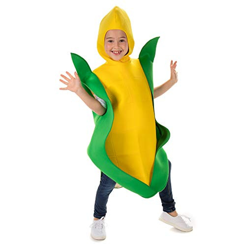Golden Corn Cobb Childrens Halloween Costume  Funny Food Kids Veggie Suit (YL)