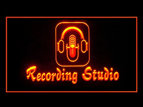 Recording Studio Microphone Headset Headphone Led Light Sign