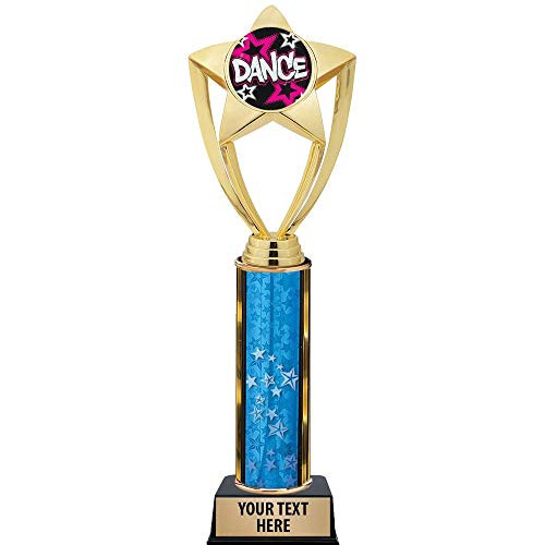 Crown Awards Dance Trophies, 11 inch Gold Star Dance Glitter Trophy with Engraving Included Prime