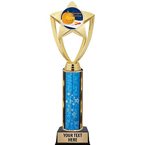 Crown Awards Halloween Trophies, 11 inch Gold Star Pumpkin Carving Trophy with Engraving Included Prime Crown Awards Halloween Trophies, 11 inch Gold Star Pumpkin Carving Trophy with Engraving Included Prime