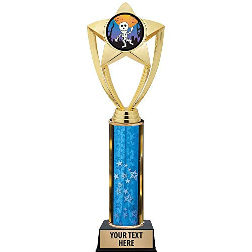Crown Awards Halloween Trophies, 11 inch Gold Star Halloween Skeleton Trophy with Engraving Included Prime Crown Awards Halloween Trophies, 11 inch Gold Star Halloween Skeleton Trophy with Engraving Included Prime