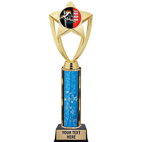 Crown Awards Judo Trophies, 11 inch Gold Star Martial Arts Judo Trophy with Engraving Included Prime