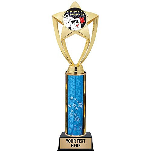 Crown Awards Student Council Trophies, 11 inch Gold Star Student Council Trophy with Engraving Included Prime Crown Awards Student Council Trophies, 11 inch Gold Star Student Council Trophy with Engraving Included Prime