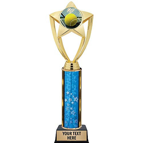 Crown Awards Tennis Trophies, 11 inch Gold Star Tennis Trophy with Engraving Included Prime