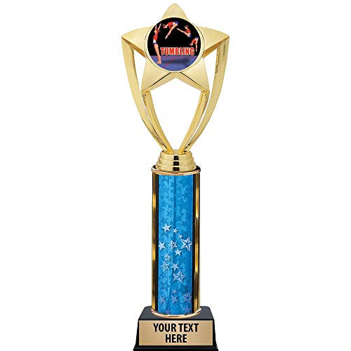 Crown Awards Tumbling Trophies, 11 inch Gold Star Female Tumbling Trophy with Engraving Included Prime