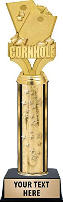 Cornhole Trophy, 11 inch Gold Stars Cornhole Trophy Awards, Customize Now Prime Cornhole Trophy, 11 inch Gold Stars Cornhole Trophy Awards, Customize Now Prime