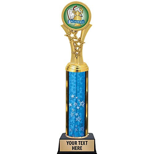 Academic Trophies, 11 inch Blue Stars Academic Trophy Award, Free Engraving Prime Academic Trophies, 11 inch Blue Stars Academic Trophy Award, Free Engraving Prime